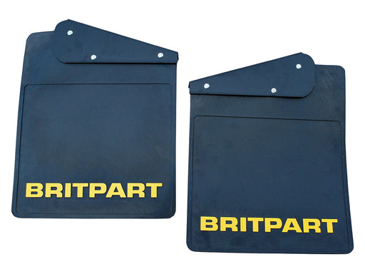 DA4532 - PAIR OF BRITPART MUDFLAPS (YELLOW LOGO) - DEF 90 LESS CUT OUT