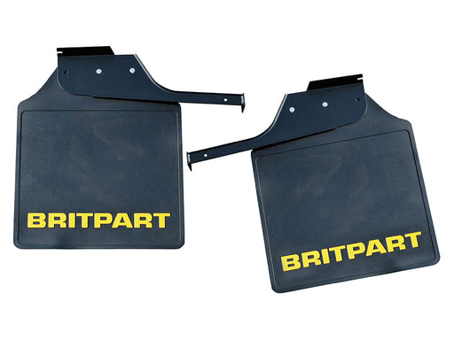 DA4535 - PAIR OF BRITPART MUDFLAPS (YELLOW LOGO) - DEF 110 & 130 HCPU