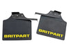 DA4536 - PAIR OF WIDE BRITPART MUDFLAPS (YELLOW LOGO) - DEF 110 & 130 CREW CAB