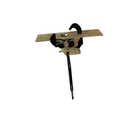 Black and gold metal bonnet safety catch