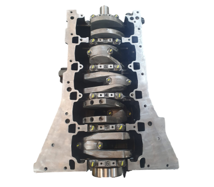 engine block showing crank shaft