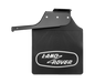 black plastic mudflap with land rover logo