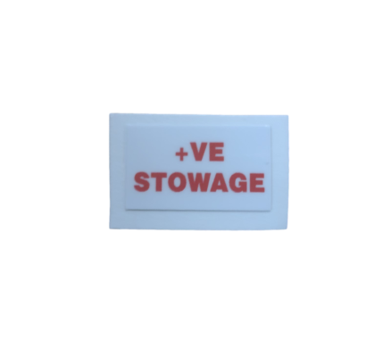 WHITE LABEL WITH RED TEXT