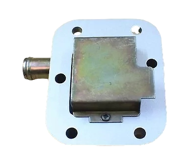 Housing showing zinc plated baffle plate 